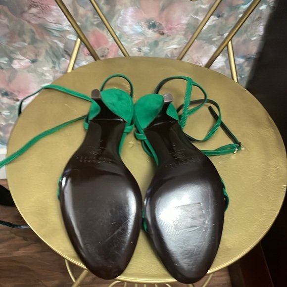 Edmundo Castillo Strappy Bright Green Heels • Size 7 • Designer Statement Shoes - Picture 3 of 4